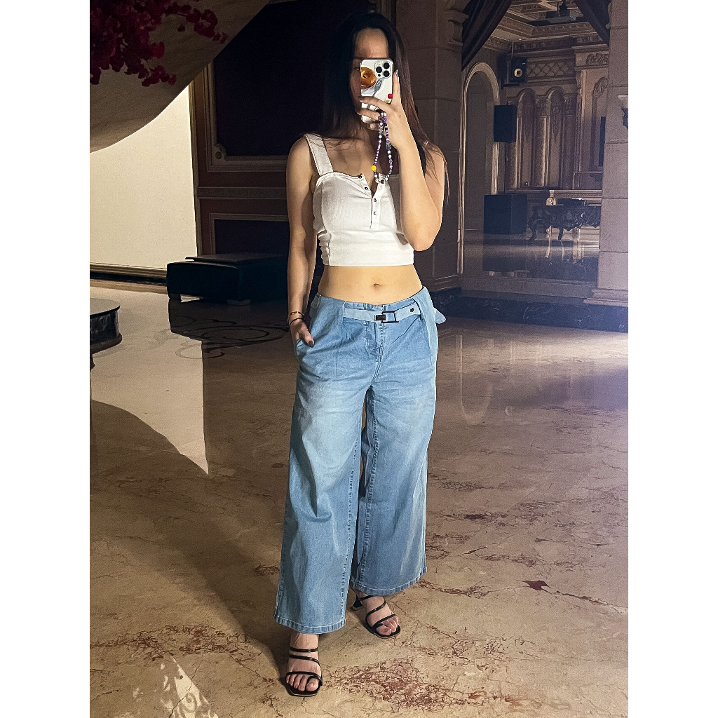 LOW RISE JEANS Premium Wide leg / Jeans kulot / Celana Jeans model baggy jeans - 32141