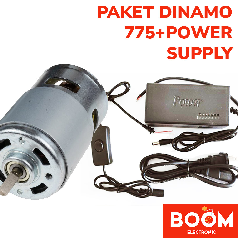 PAKET Dinamo Motor DC 775 plus Power Supply