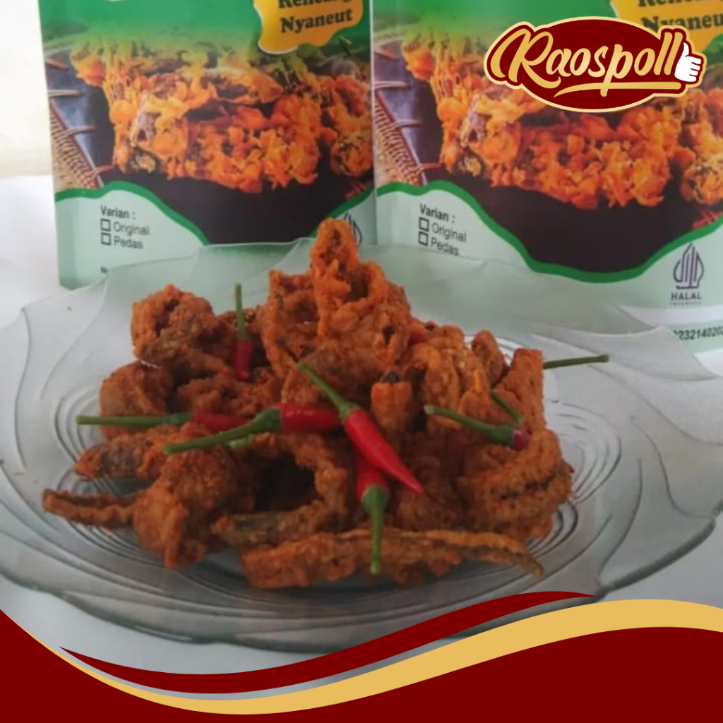 

Keripik Belut Cemilan Bergizi Varian rasa Original dan Pedas 100g