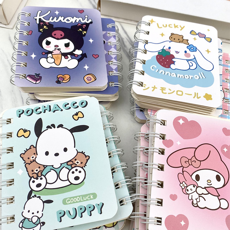 

COD❤️ Sanrio A7 Cute Mini Coil Notebook 80 Lembar Kartun Kuromi Girly Notepad Portable Portable Small Diary-Yy