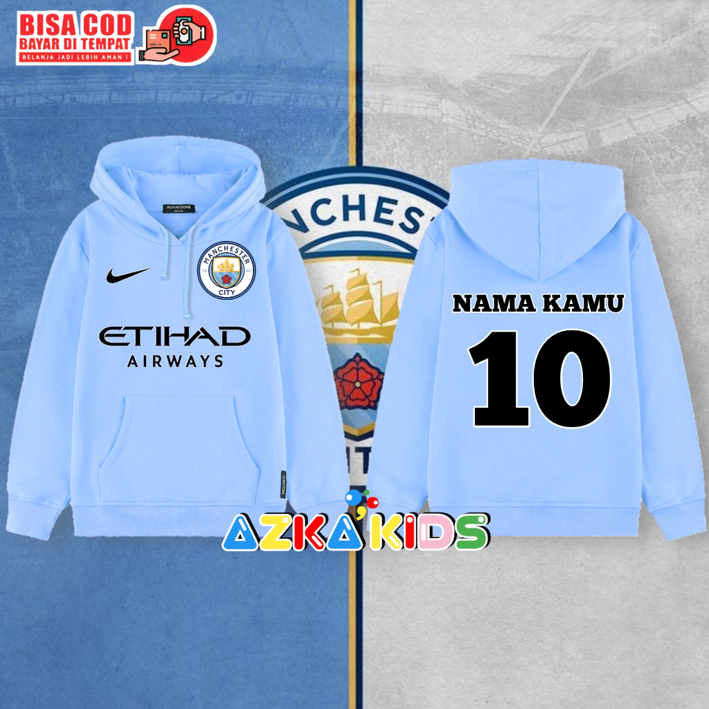 Jaket hoodie anak manchester city/jaket bola