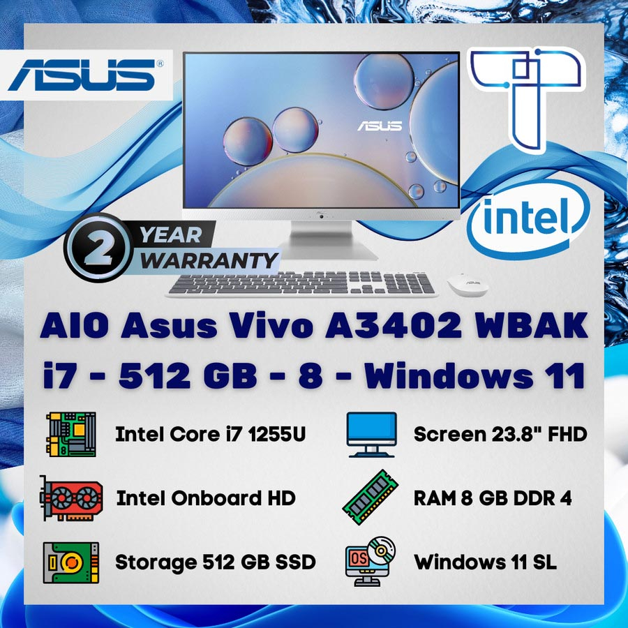 Asus Vivo A3402WBAK BA785W AIO All in One - i7 - 512 GB - 8 - Win 11