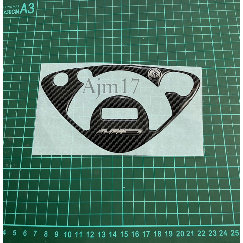 STIKER TIMBUL MOTIF CARBON SPIDOMETER MIO SPORTY SMILE