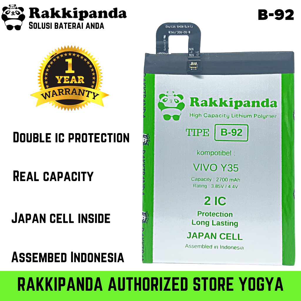 Baterai HP Rakkipanda B-92 VIVO Y35 Batre Bergaransi