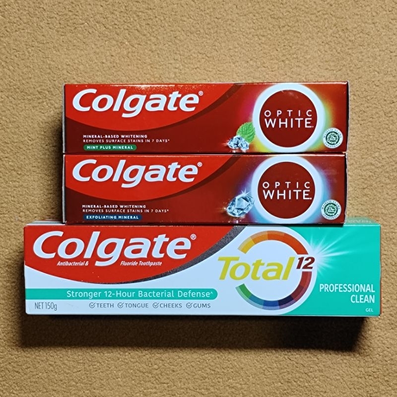 Pasta Gigi Pemutih Colgate Total 12 Professional Clean Gel Toothpaste 150g | Optic White Whitening E