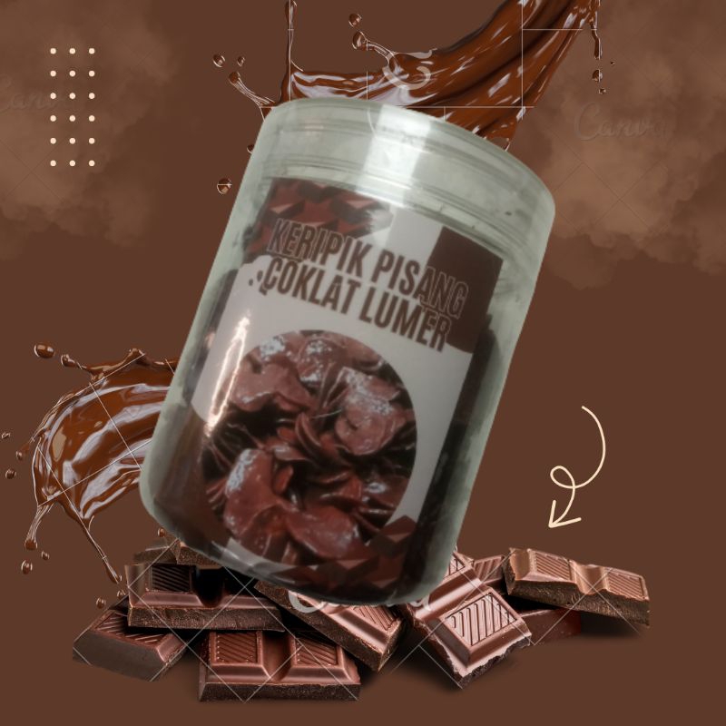 

Kripik Pisang Coklat Lumer Toples Bulat