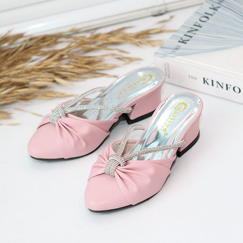 Sandal Pesta Anak Perempuan Hak Tahu 3CM Glossy Permata Vania