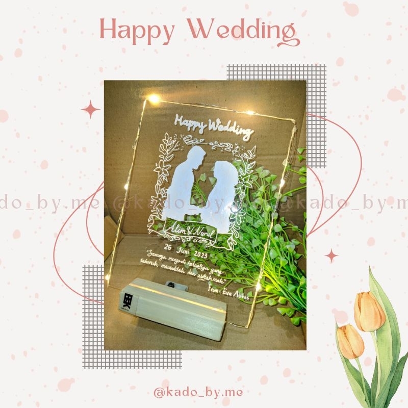

free lamou led/kado estetik/kado lukis/akrilik/kado wisuda/kado ultah/buket