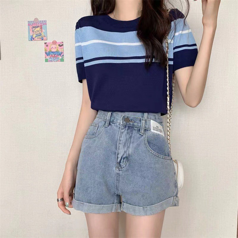 【Premium】Korean Short Sleeve Women T-shirt / Kaos Wanita Lengan Pendek 2836