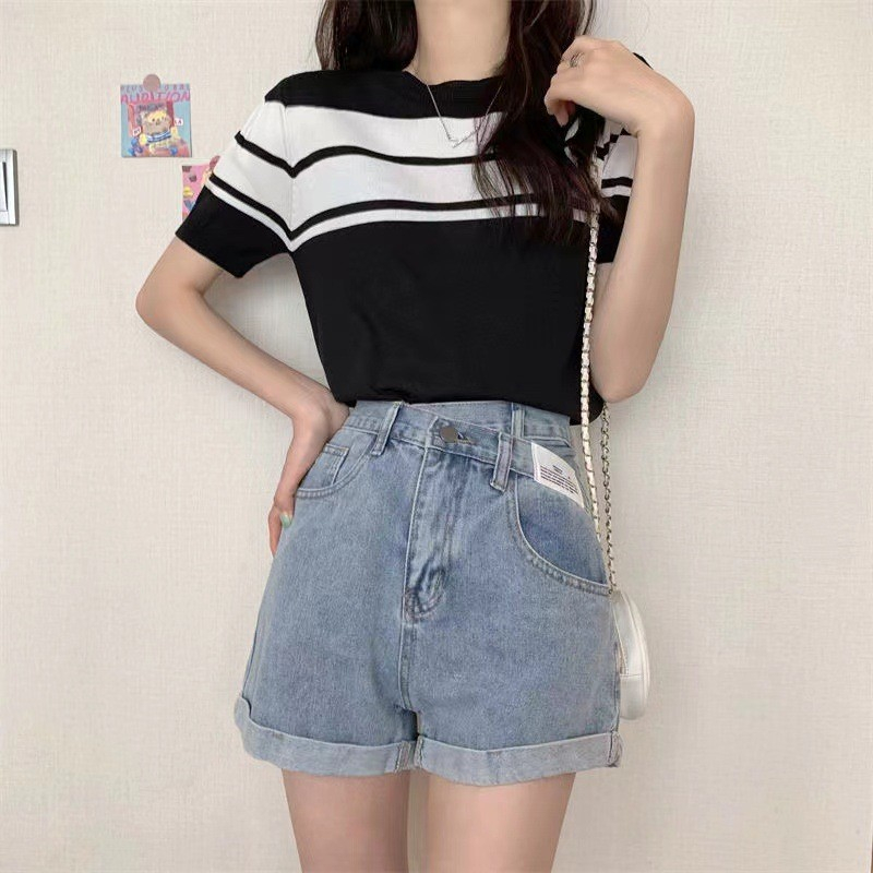 【Premium】Korean Short Sleeve Women T-shirt / Kaos Wanita Lengan Pendek 2836