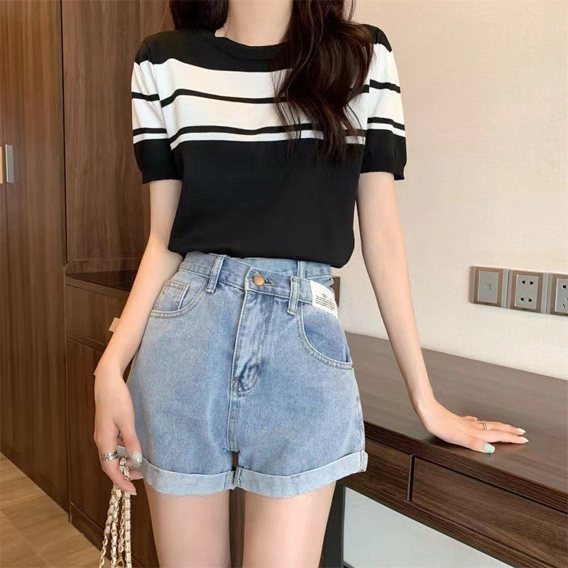 【Premium】Korean Short Sleeve Women T-shirt / Kaos Wanita Lengan Pendek 2836