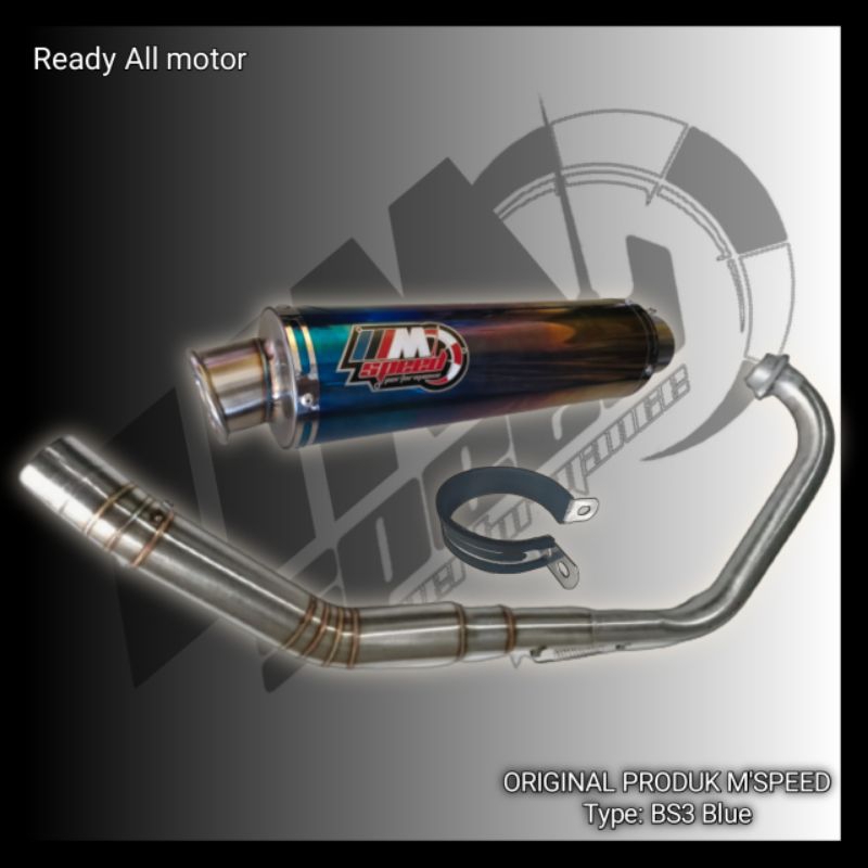 Knalpot Racing R15 Cbr150 Gsx fu mx vixion scorpio megapro tiger dll original M speed BS3 Blue