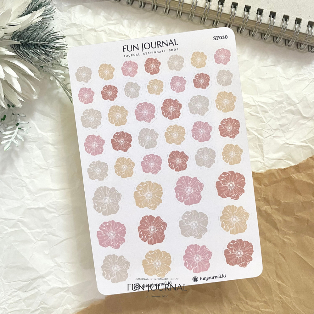 

FLOWER STAMP I STICKER STIKER SHEET UNTUK JOURNAL JURNAL PLANNING PLANNER SCRAPBOOK DIY BUJO