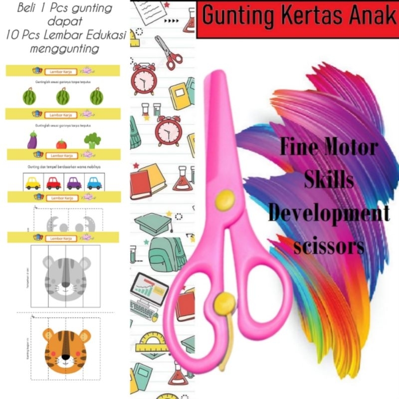 

Gunting Kertas Anak | Aman Untuk Anak Serta Dapat Melatih Motorik Anak (Free lembar Edukasi)