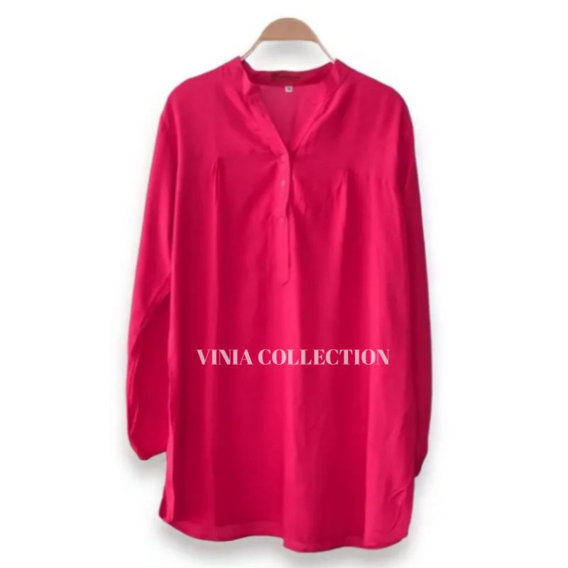 BLOUSE KATUN VISCOSE PINK FANTA 001 ATASAN WANITA JUMBO BLUS BIG SIZE