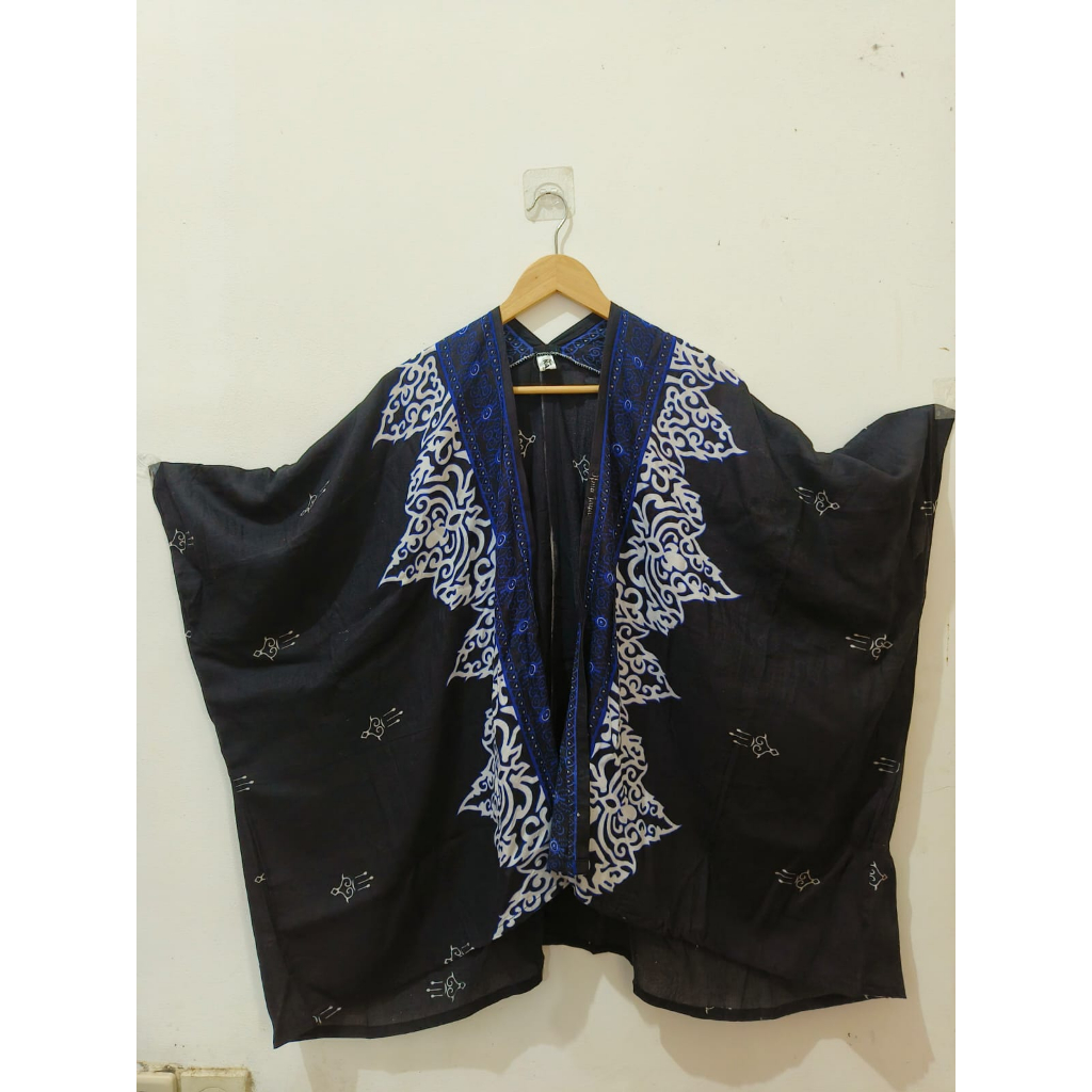 CARDIGAN KIMONO KIYOWO OUTER WANITA Motif Batik Hitam Putih