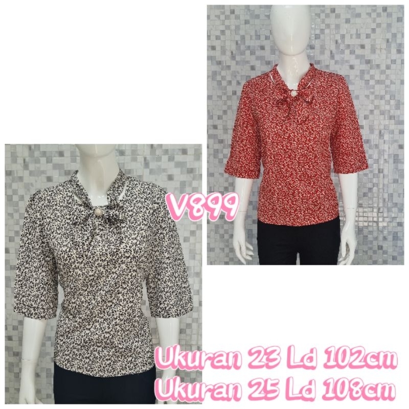 Blouse Bunga-bunga Katun Premium Bangkok V899