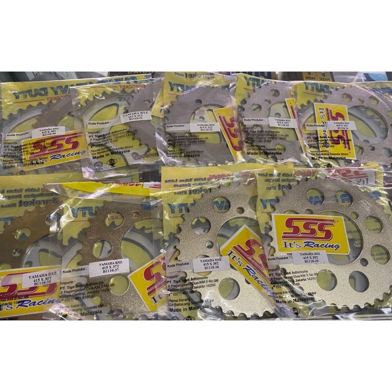 Gear Belakang SSS 415 Yamaha Jupiter RXZ MX F1ZR RX King Vega 26T 27T 28T 29T 30T 31T 32T 33T 35T 36