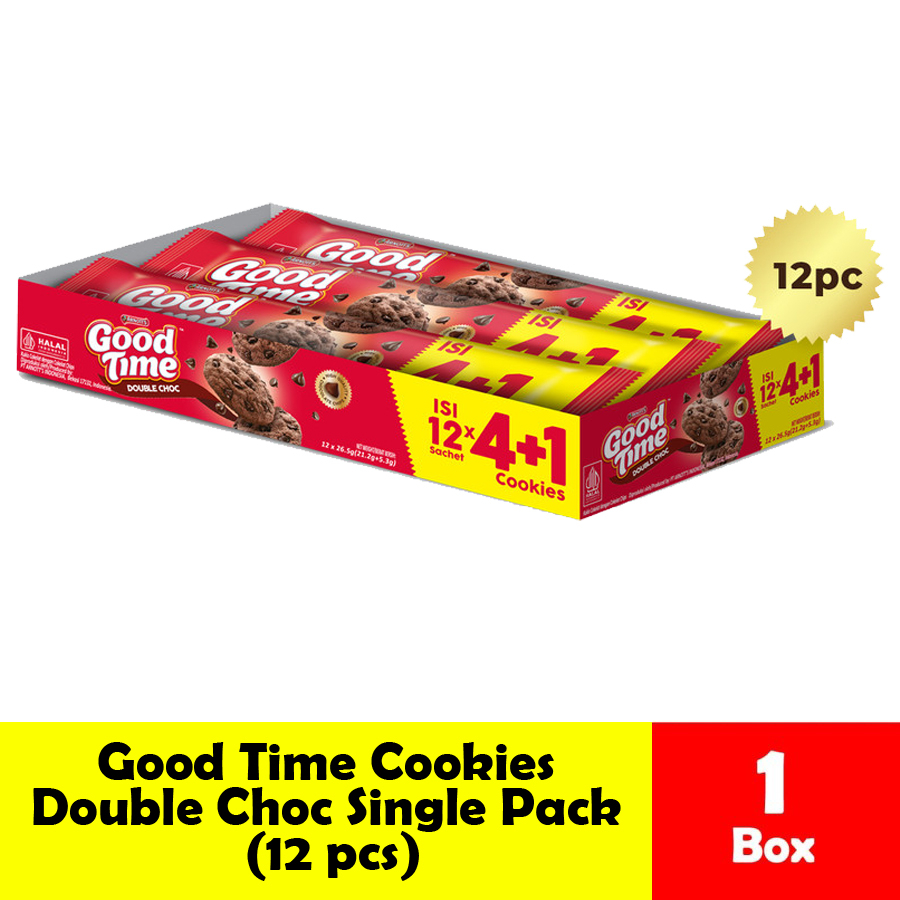 

Good Time Kemasan Box Cookies Double Choc Single Pack isi 12pcs