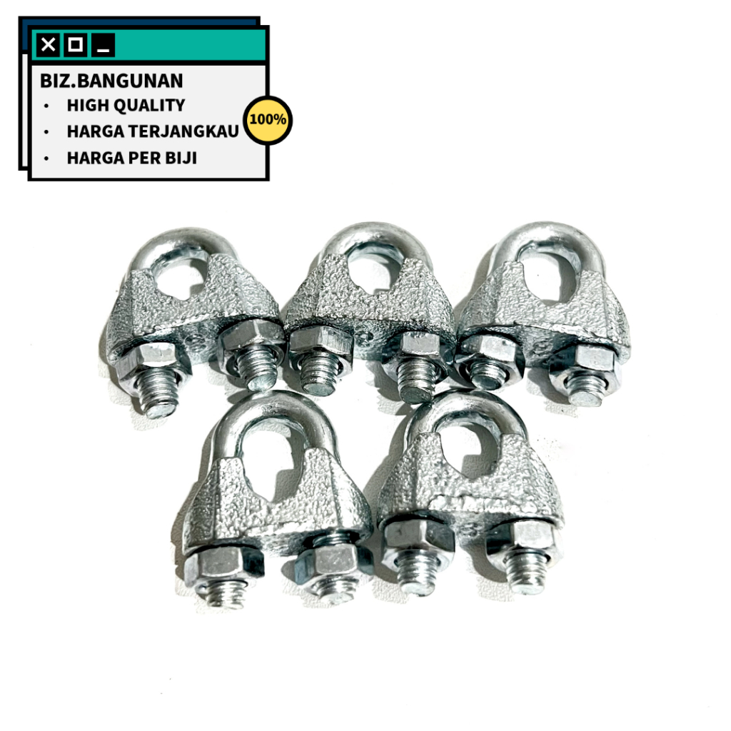 KLEM SELING 8MM - WIRE ROPE CLAMP PENGIKAT TALI BAJA KUKU MACAN 8 MM