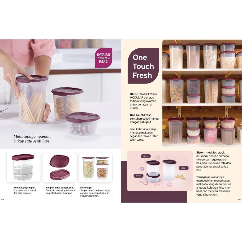 FREE ONGKIR PROMO TUPPERWAREONE TOUCH FRESH TUPPERWARE,TOPLES TRANSPARAN,
