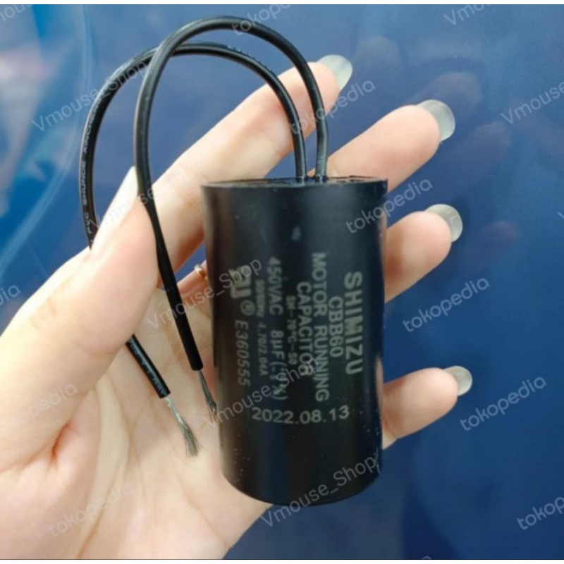 KAPASITOR MESIN AIR SHIMIZU 8 UF - KAPASITOR POMPA AIR SHIMIZU 8 UF - SPAREPART KAPASITOR POMPA AIR 
