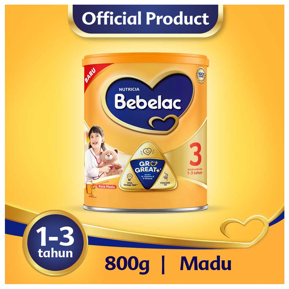 bebelac 3 madu 800g susu pertumbuhan 1-3 tahun