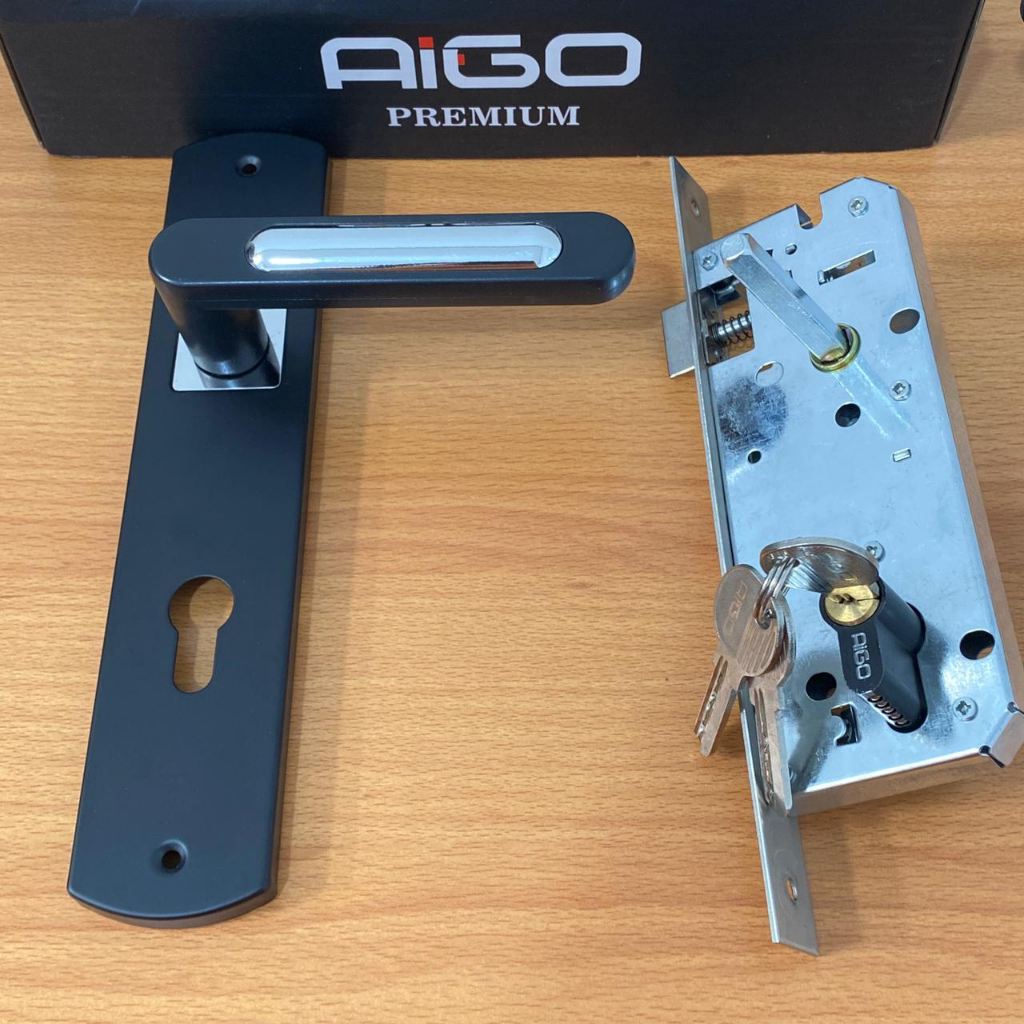 Descend Handle Pintu Besar 25Cm Hitam Doff Minimalis / Gagang Pintu Minimalis