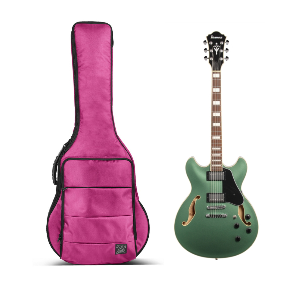 Zorc Official - JMH | Tas Gitar Elektrik Hollow Body | Gigbag Semi Hollow Cordura Pink