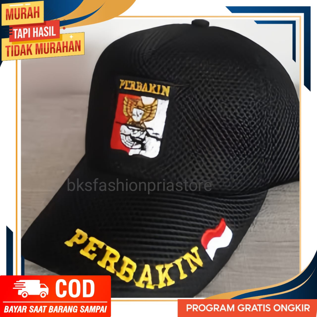 TOPI PRIA LOGO PERBAKIN / TOPI JARING LOGO PERBAKIN / TERMURAH