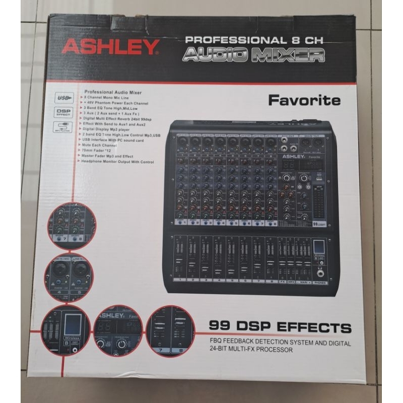MIXER ASHLEY SUPER M8 ORIGINAL 8 CHANNEL USB.PC.BLUETOOTH.RECORDING MIKSER ASLEY M8