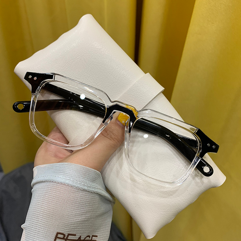Kacamata Hitam Persegi Wanita/ Pria Gaya Retro Sempit Frame Murah Sunglasses Fashion Korea-Persegi putih
