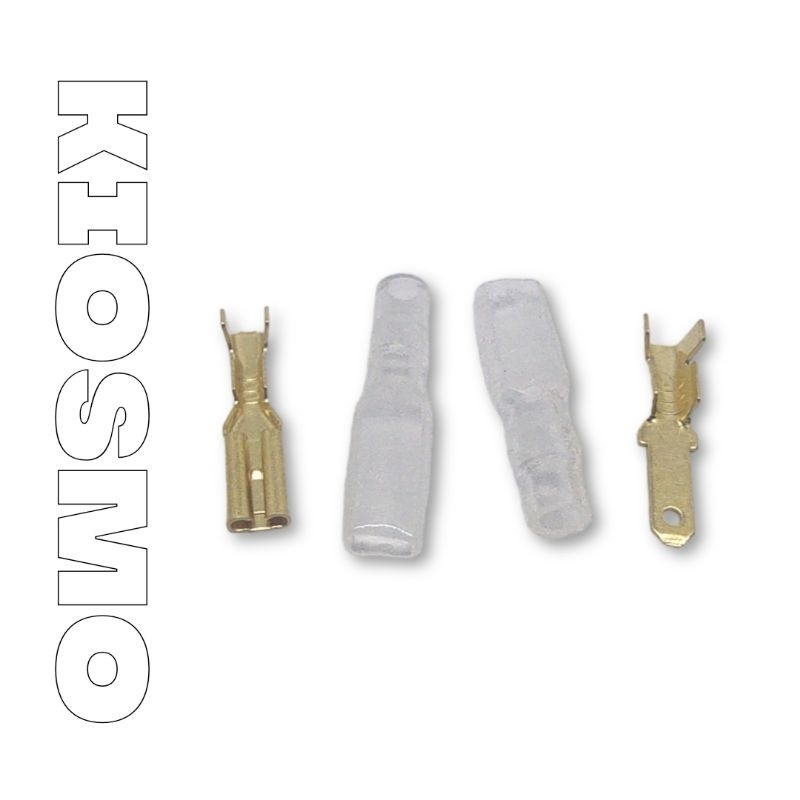 10 Set Skun Konektor Terminal Mini 2.8 mm Female + Male + 2 Karet Cover Skun
