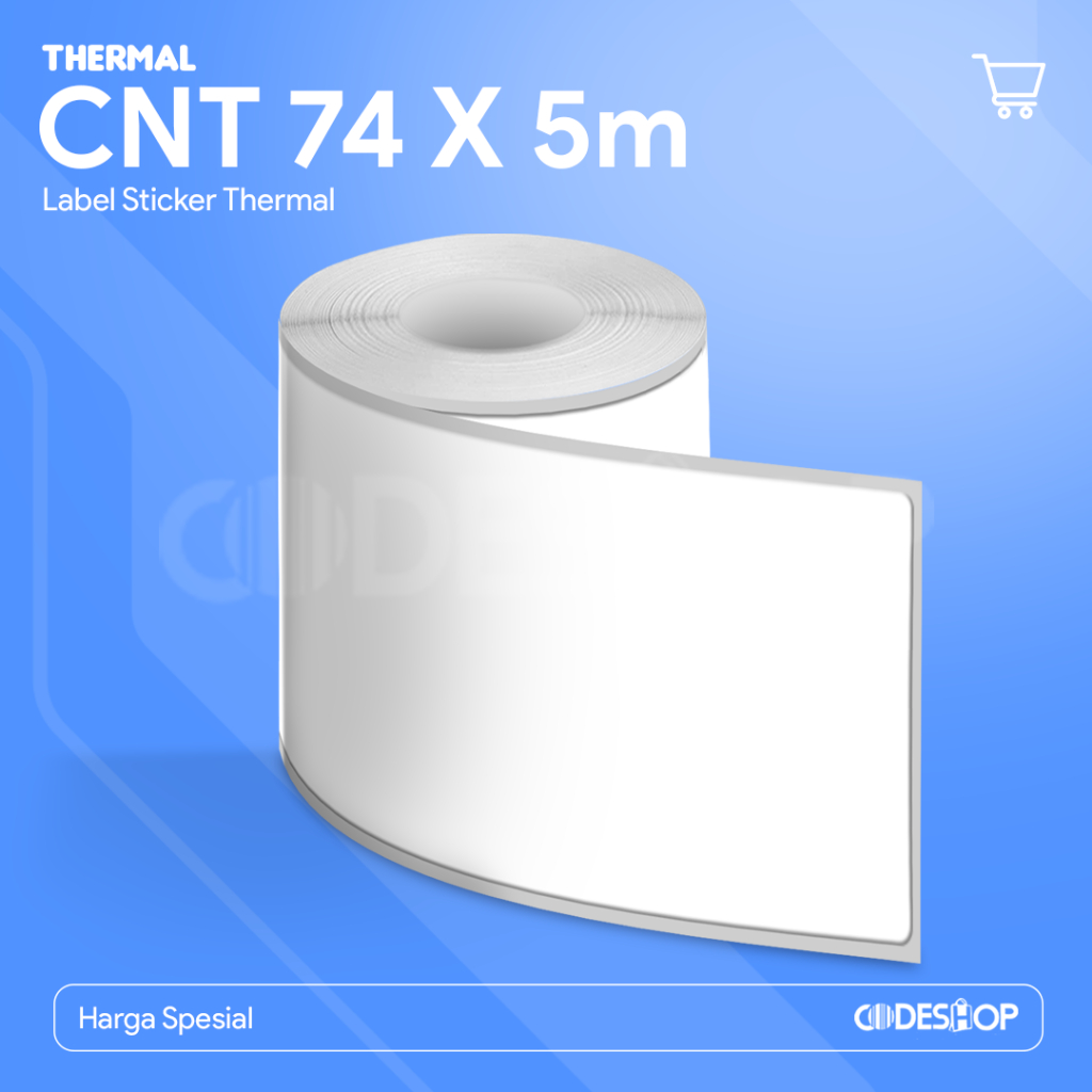 

Label 74 Milimeter X 5 Meter Thermal Continues 74mmx5m Printer 80mm