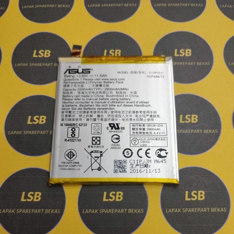 BATTERY BATRE ASUS ZENFONE 3 ZE552KL C11P1511 ORIGINAL BEKAS