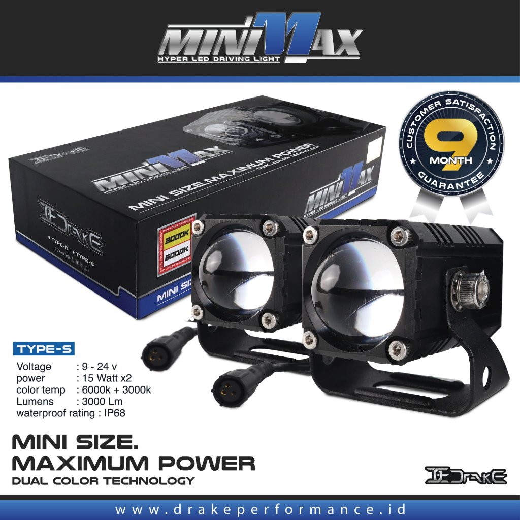 Lampu Tembak Drake Minimax Type S 20 Watt Fog Lamp LED