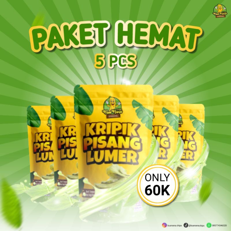 

Keripik pisang Lumer paket Hemat isi 5 Pcs