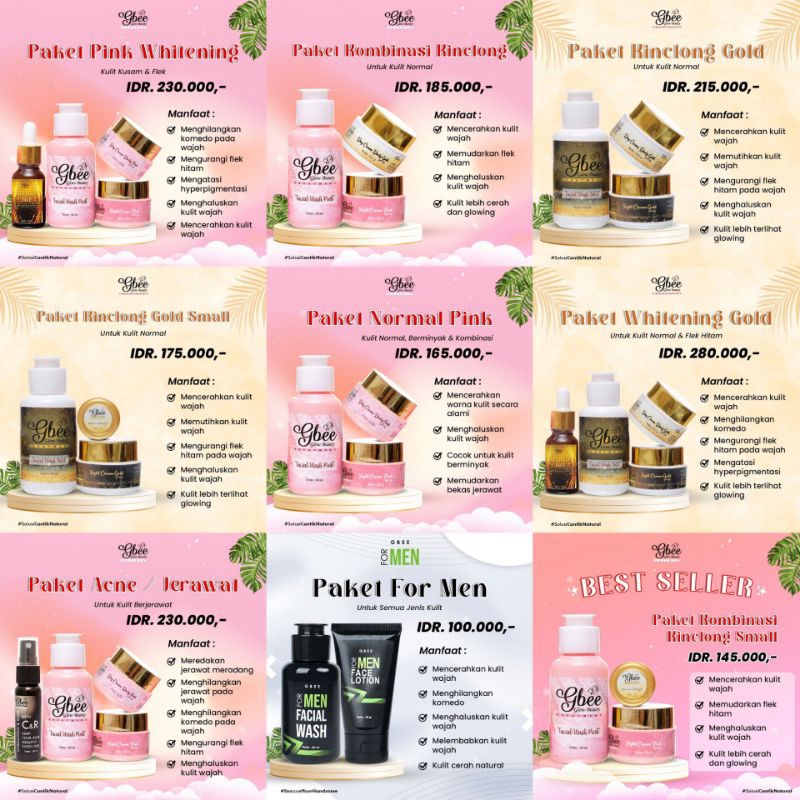 GBEE GLOW BEAUTY | SEMUA PAKET SKINCARE