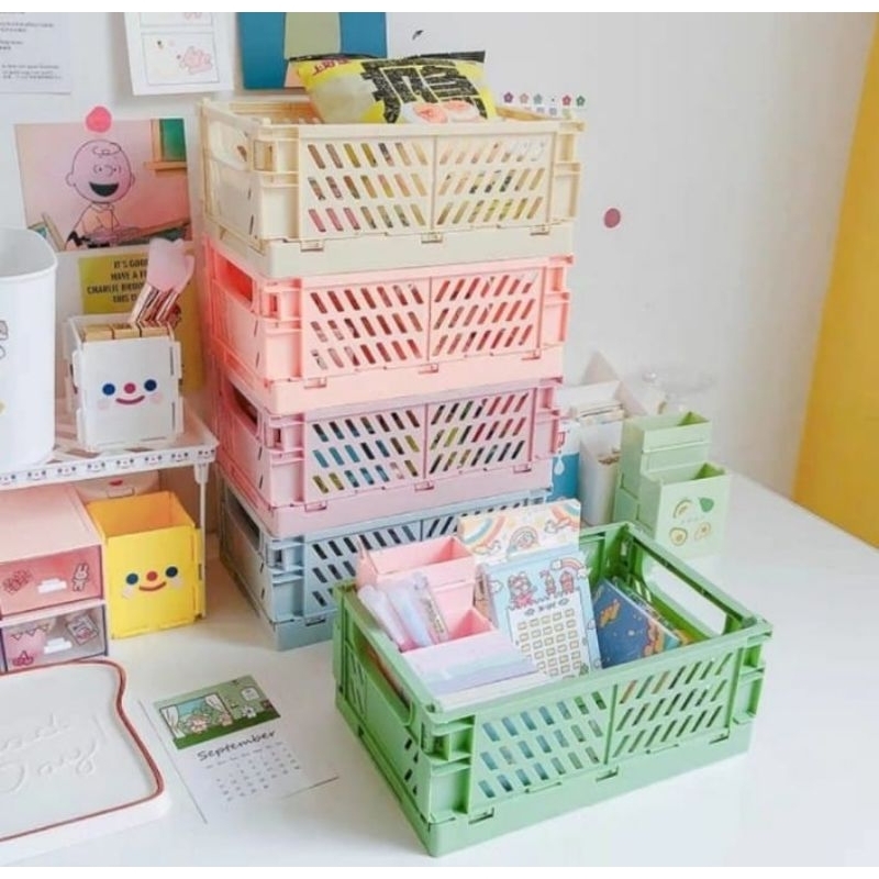 Mini keranjang lipat multifungsi serbaguna storage box organizer