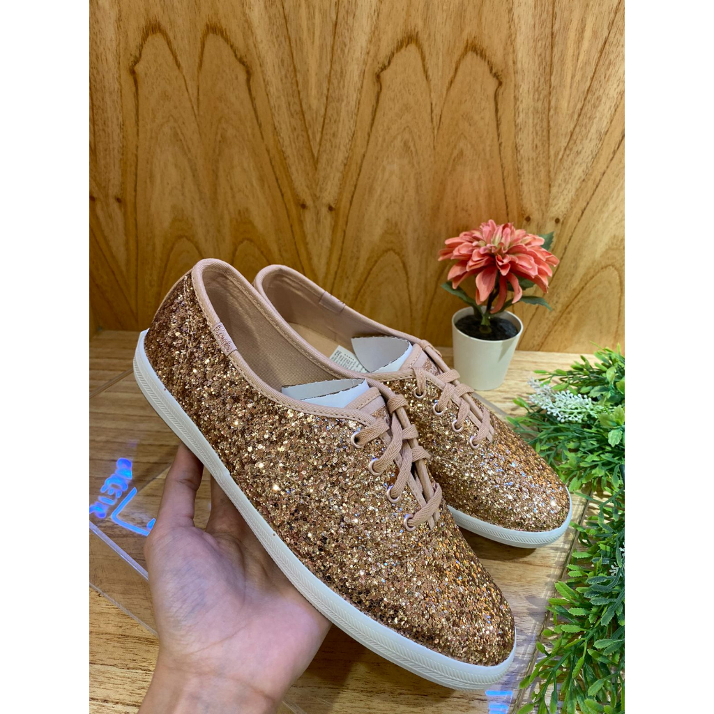 Keds Sepatu Wanita Champion Glitter Rose Gold - WF66847 Original Store