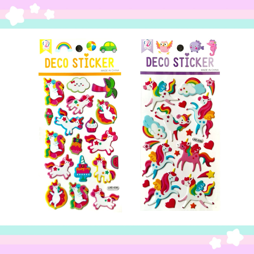

Sticker Timbul Gambar Tempel Stiker Anak Karakter Pony Unicorn Horse