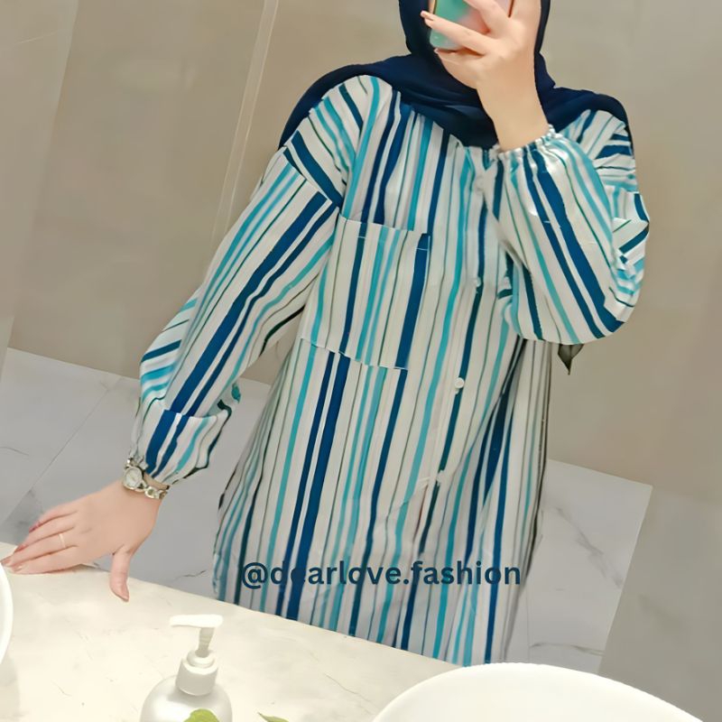 Tunik Salur Murah| Tunik Wanita Murah| Tunik Murah | Tunik Motif Salur | Tunik Garis Murah| Tunik Ga