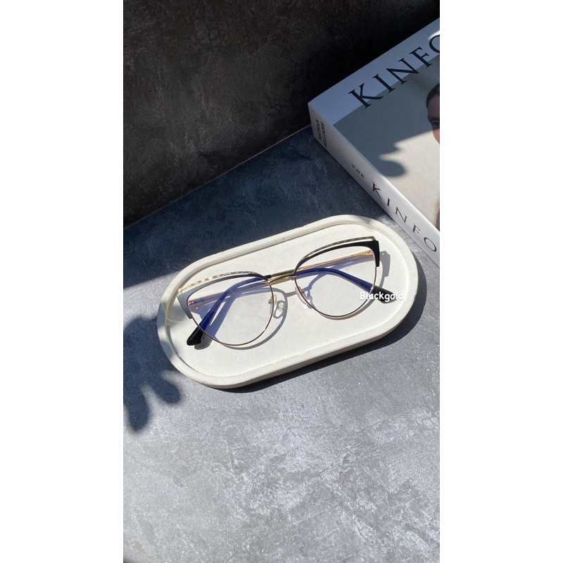 Kacamata Cat Eye Lensa Bening Premium Unisex