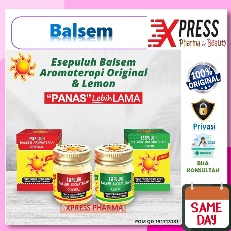 XPRESS  BALSEM Esepuluh Aromaterapi Aromatherapy Matahari Balsam Panas lemon Original Geliga Cap Lan