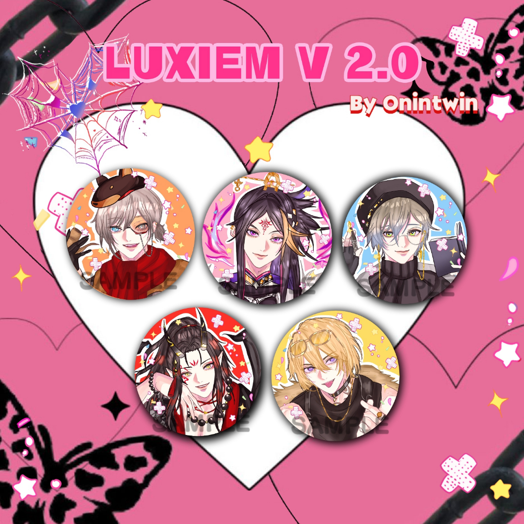 VTUBER NIJISANJI Luxiem button pin by onintwin / Pocket Mirror Luxiem