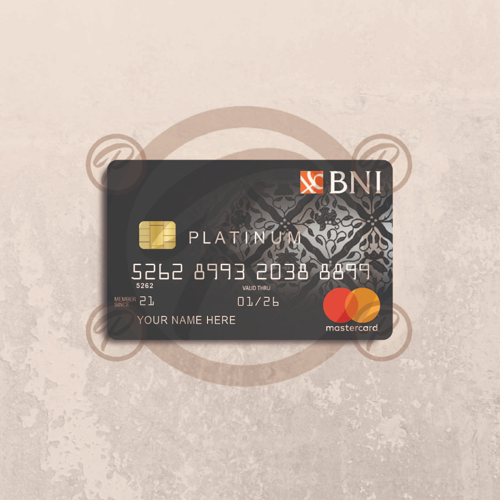 [FAKE] BNI PLATINUM  - Card Cover Skin Sticker - PLIATA Stiker Kartu ATM, E-Money, E-Toll