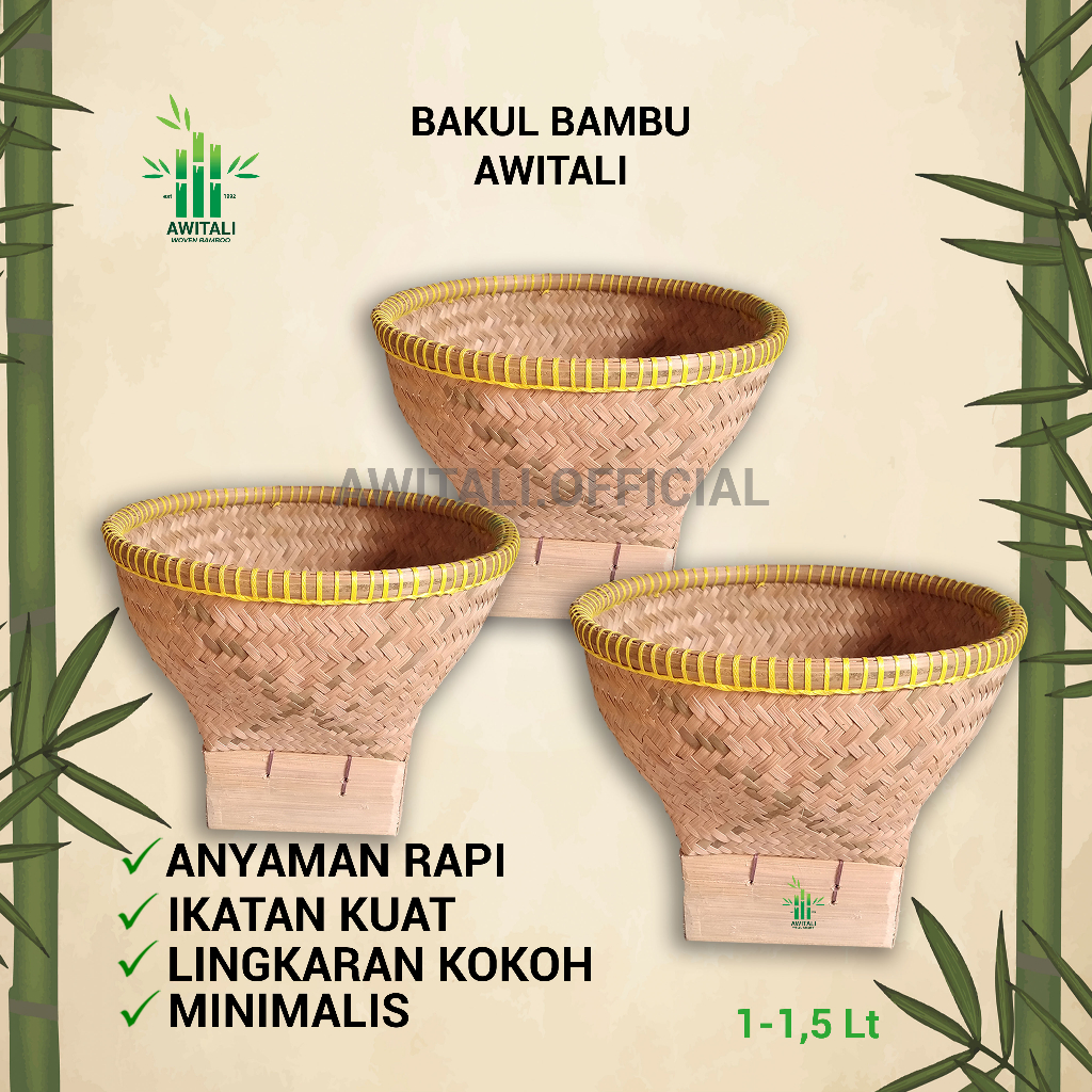 Bakul Nasi Bambu Wakul Kecil Tempat Nasi Bambu Rice Bucket Boboko Bambu Kecil