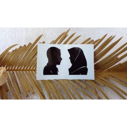 BEST PRODUK STICKER SILUET PENGANTIN - POPERTI U/ PIGURA MAHAR UANG STICKER DESIGN UNIK MURAH