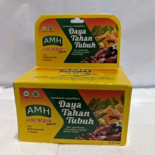 Jahe Merah Cair AMH Daya Tahan Tubuh 1 Box 12 Sachet