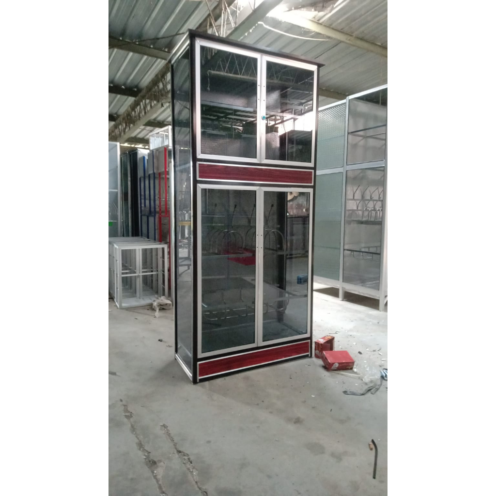 rak dapur alumunium, rak piring alumunium, lemari piring alumunium